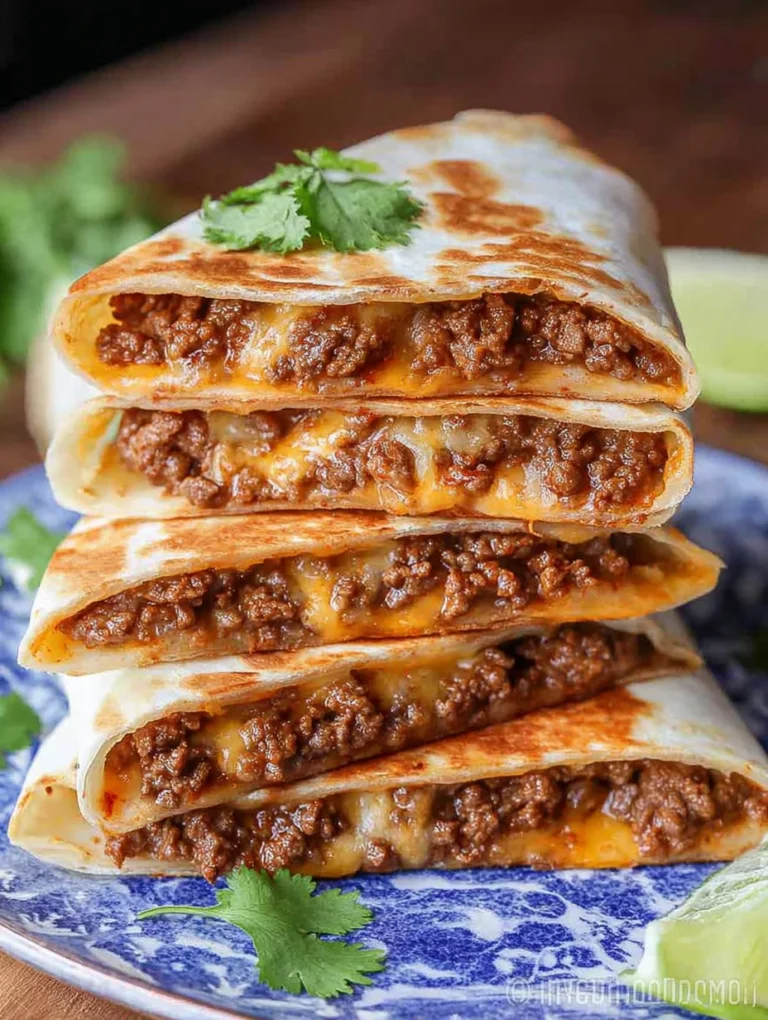 Cheesy Ground Beef Quesadillas