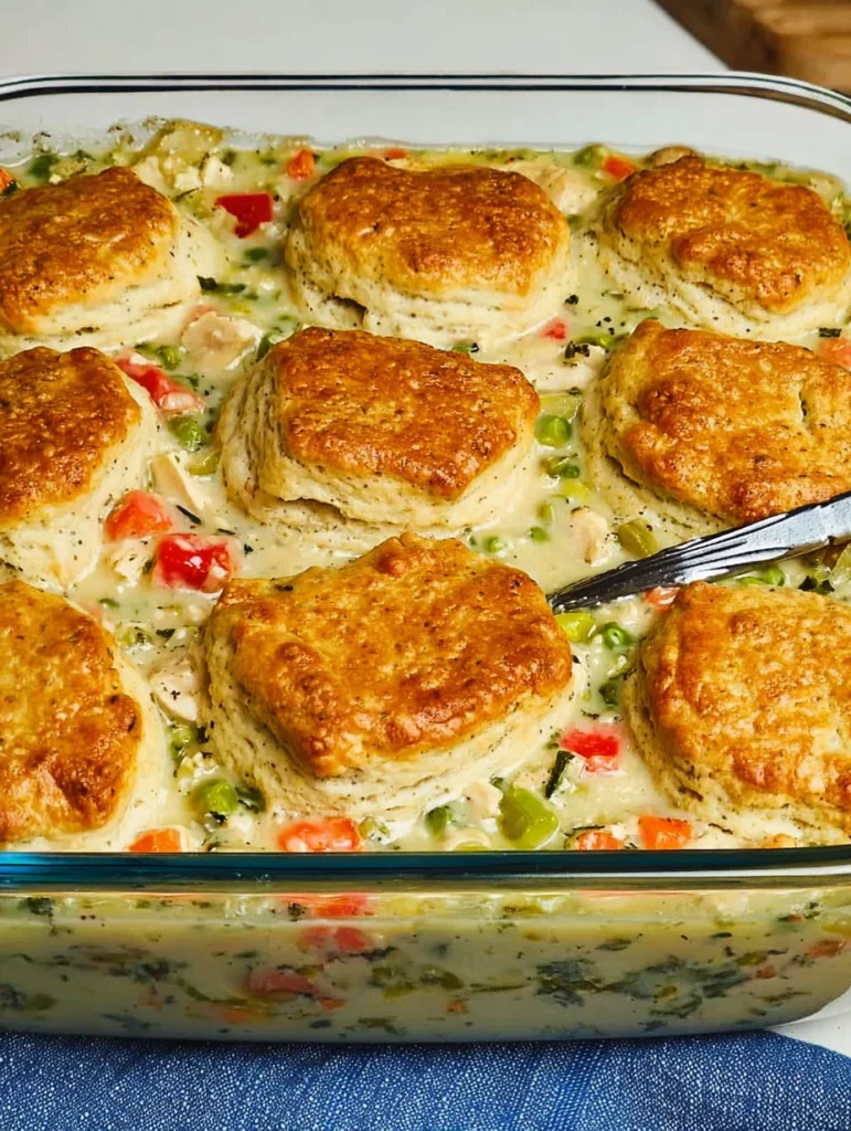 Chicken Pot Pie with Biscuits