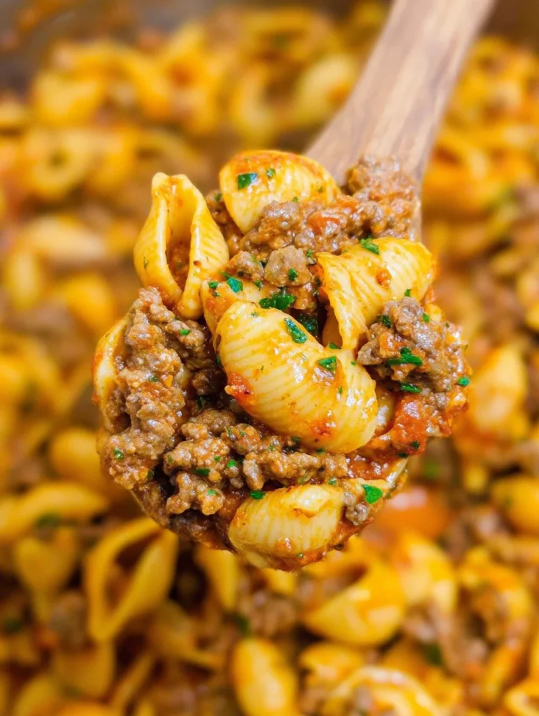 Creamy Beef and Shells