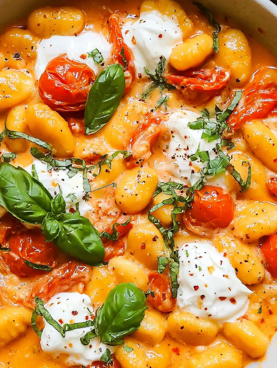 Creamy Tomato Gnocchi with Burrata