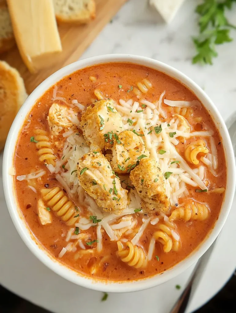 Crockpot Chicken Parmesan Soup