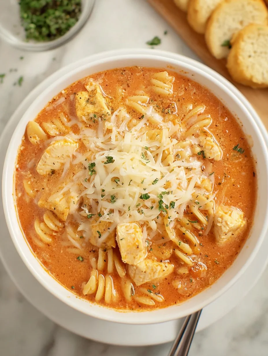Crockpot Chicken Parmesan Soup