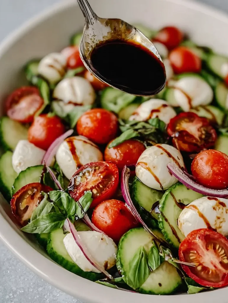 Fresh Cucumber Caprese Salad