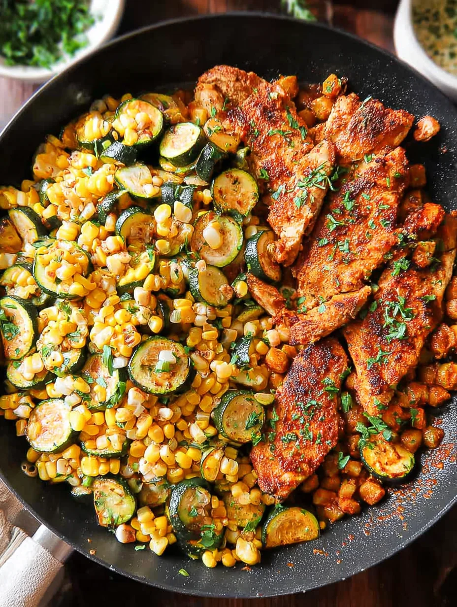 Garlic Butter Chicken with Zucchini and Corn