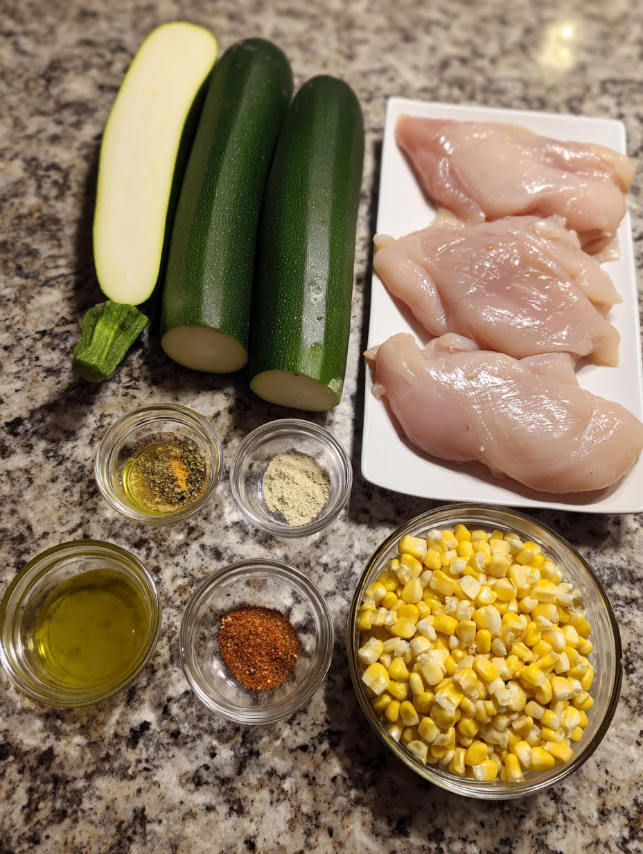 Garlic Butter Chicken with Zucchini and Corn