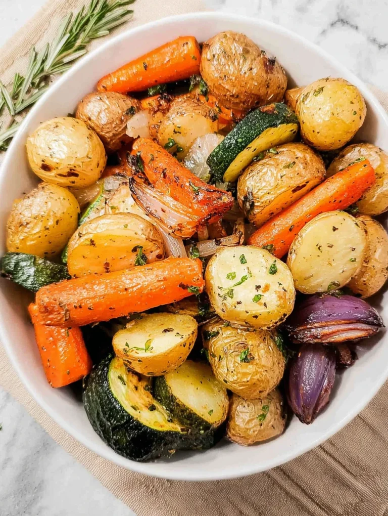 Garlic Herb Roasted Potatoes Carrots and Zucchini