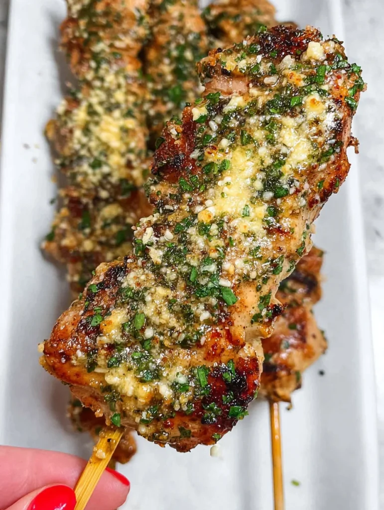 Garlic Parmesan Chicken Skewers
