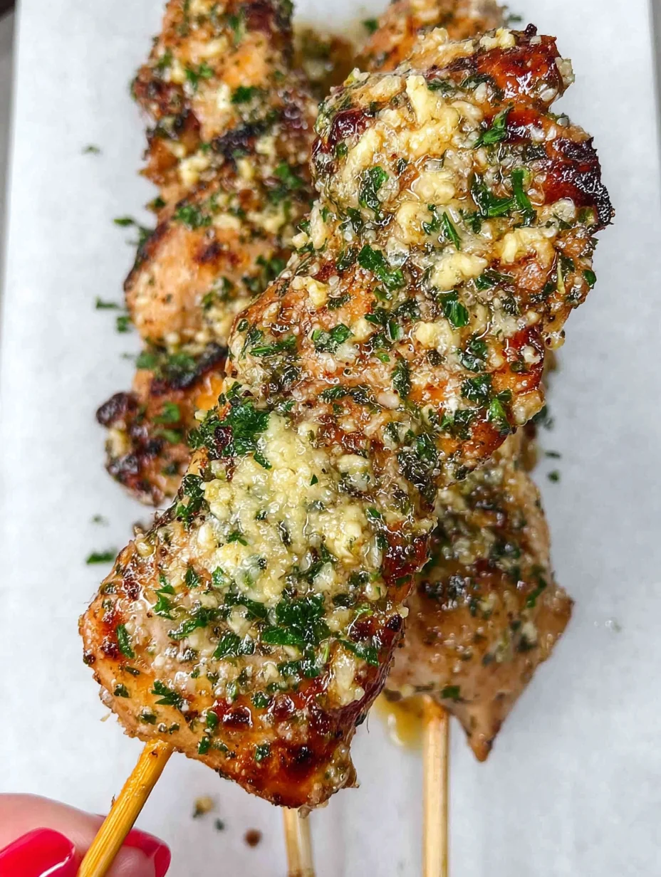 Garlic Parmesan Chicken Skewers