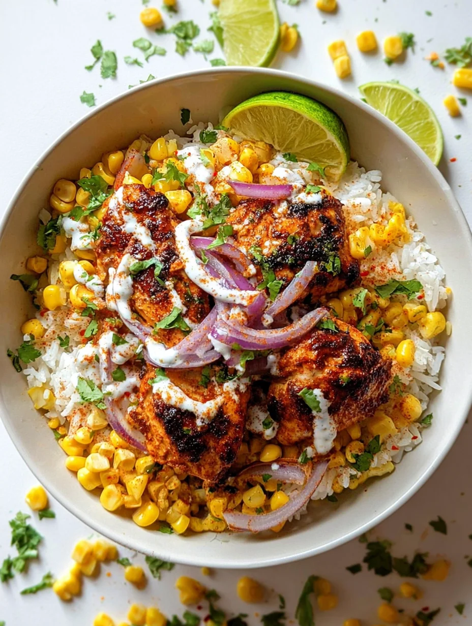 Street Corn Chicken Rice Bowl