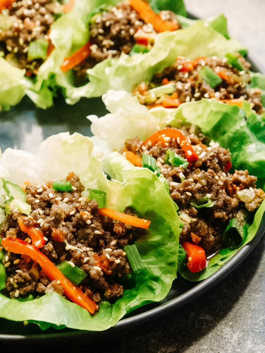 Asian Style Ground Beef Lettuce Wraps