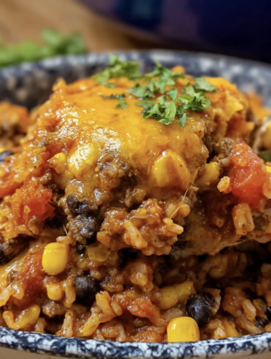 Beef Enchilada Casserole with Rice