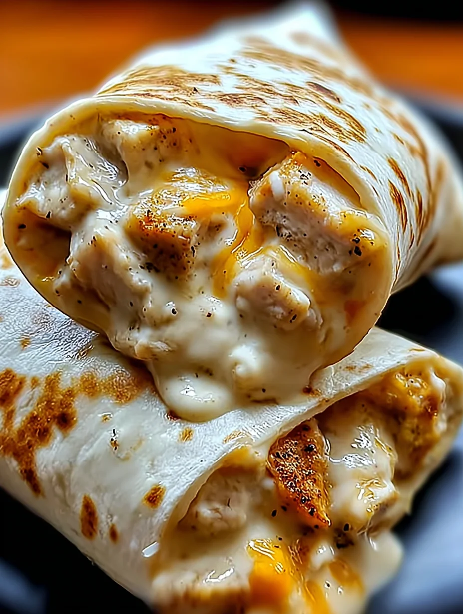 Cheesy Garlic Chicken Wraps