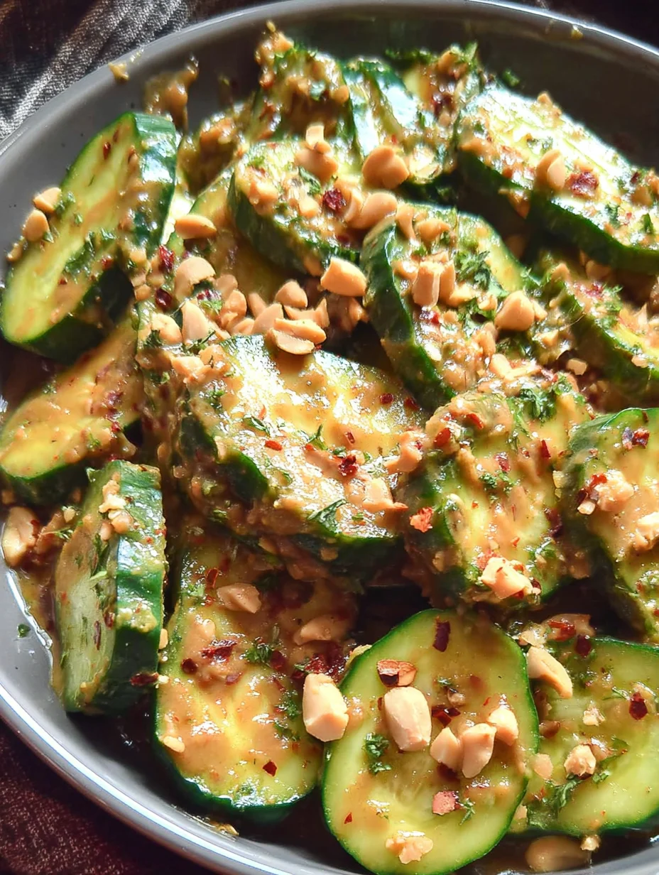 Cucumbers in Spicy Peanut Sauce