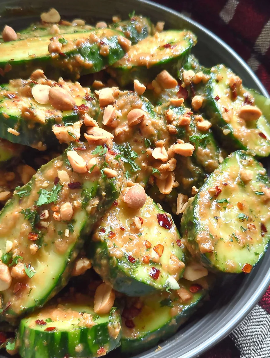 Cucumbers in Spicy Peanut Sauce