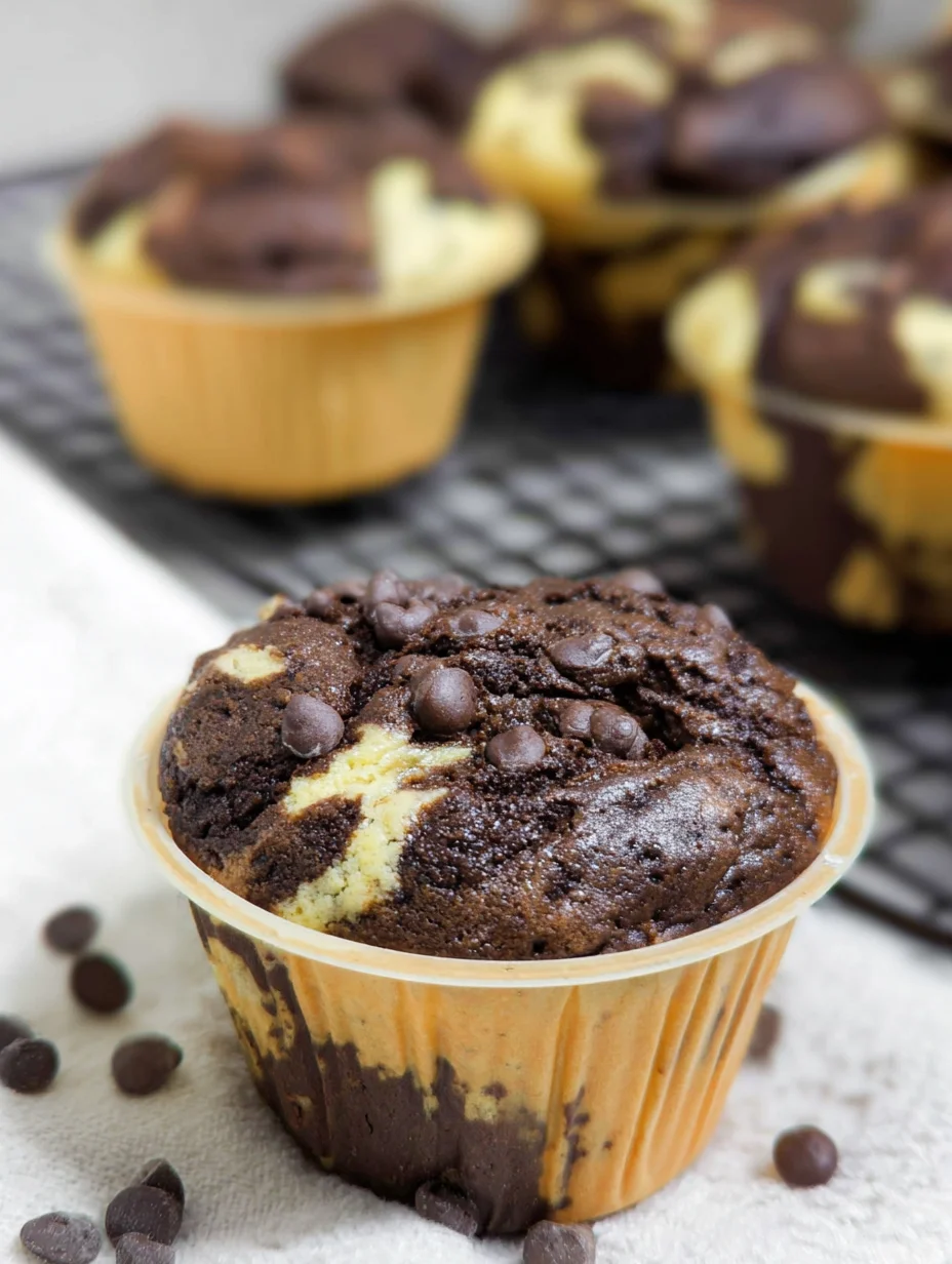 Double Chocolate Cheesecake Muffins