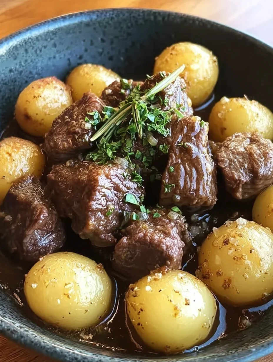 Garlic Butter Beef Bites with Potatoes
