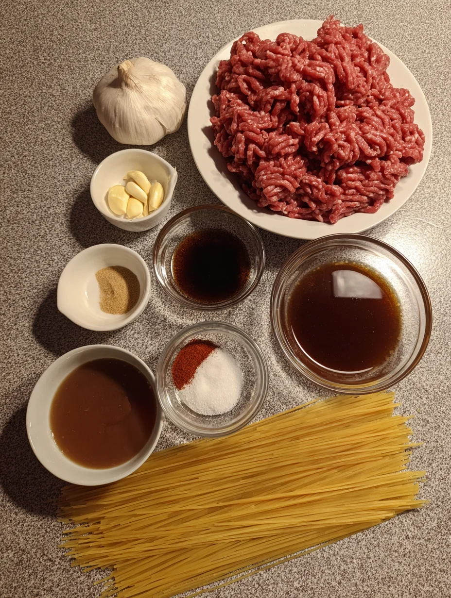 Mongolian Ground Beef Noodles