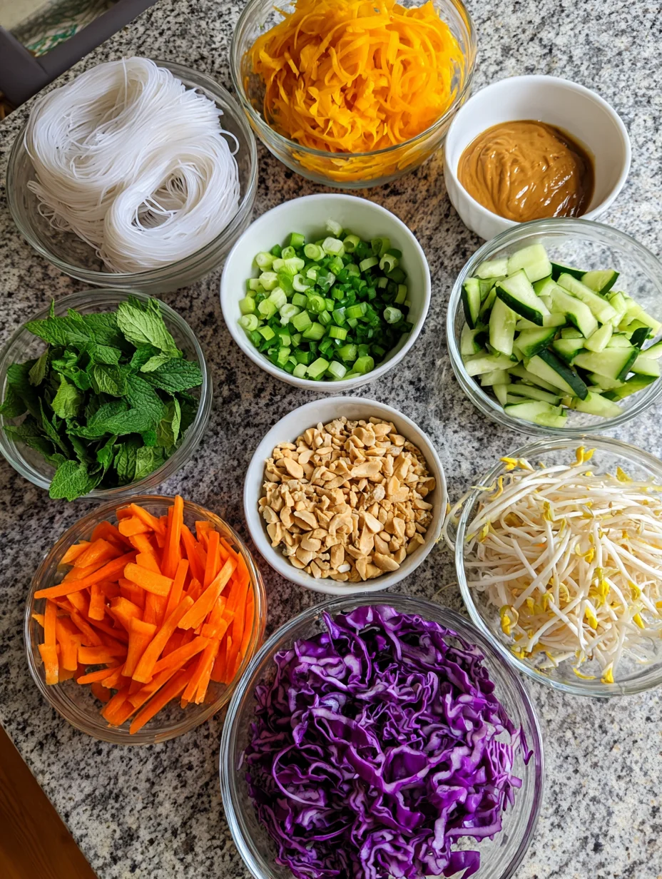 Spring Roll Bowl with Peanut Sauce
