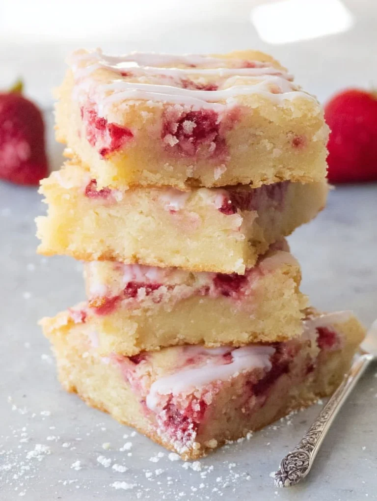 Strawberry Lemon Blondies