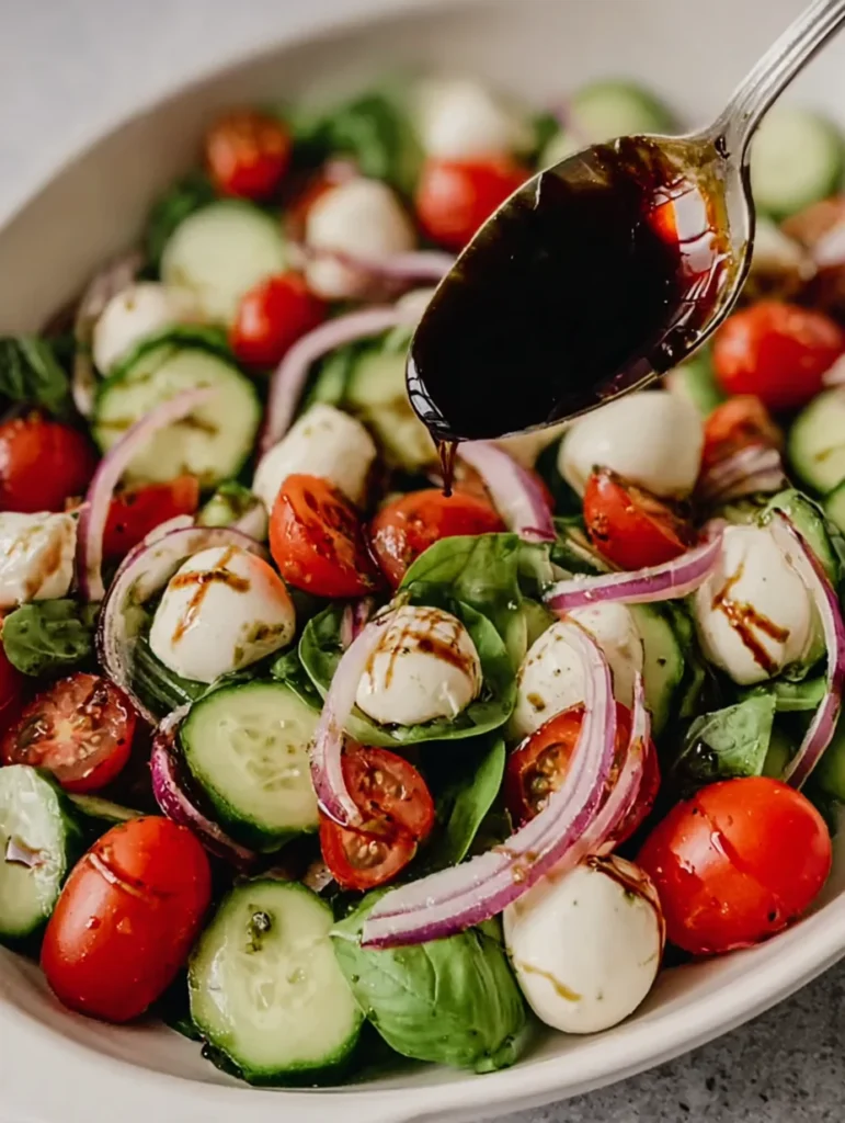 Fresh Cucumber Caprese Salad