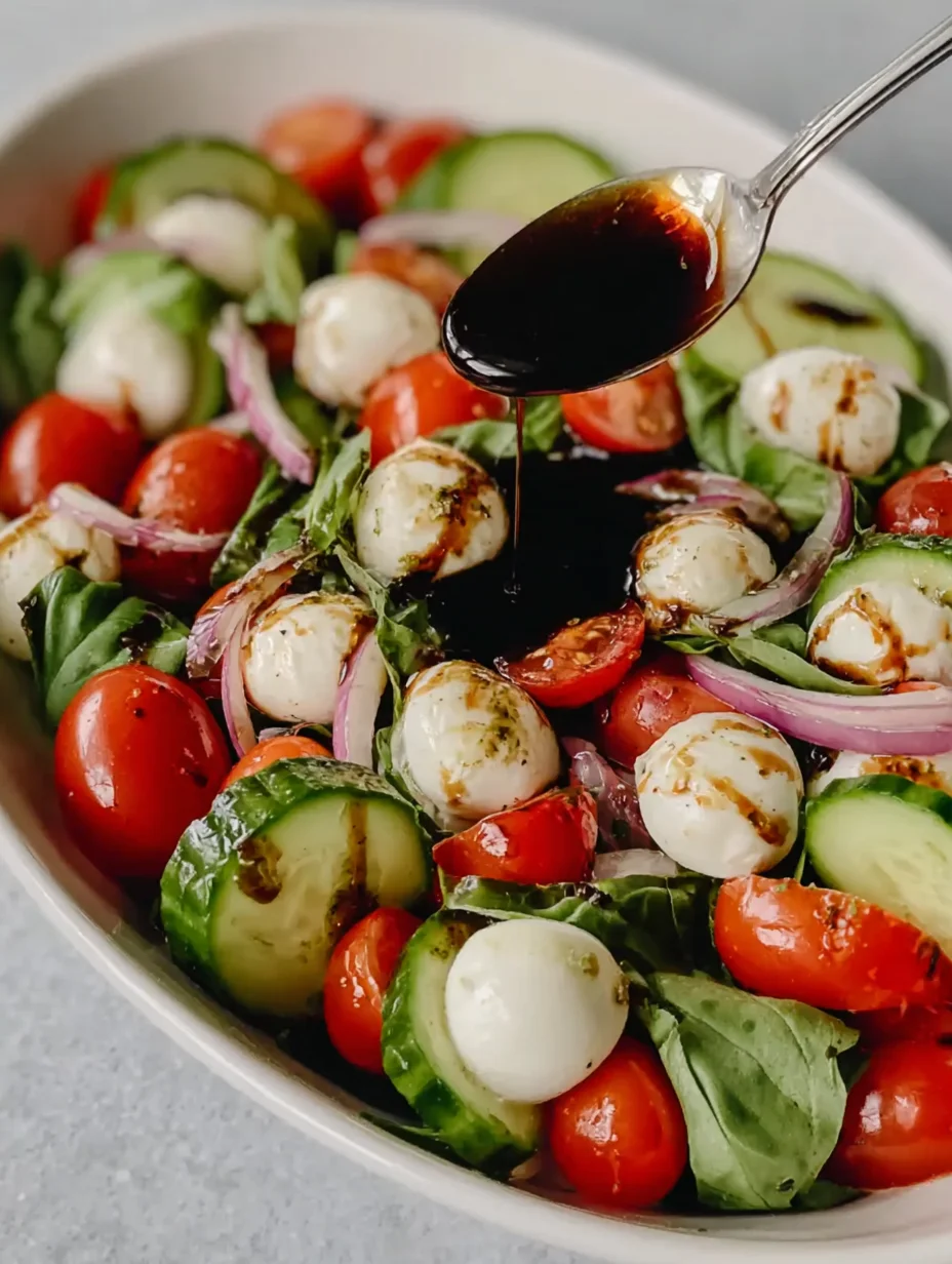 Fresh Cucumber Caprese Salad