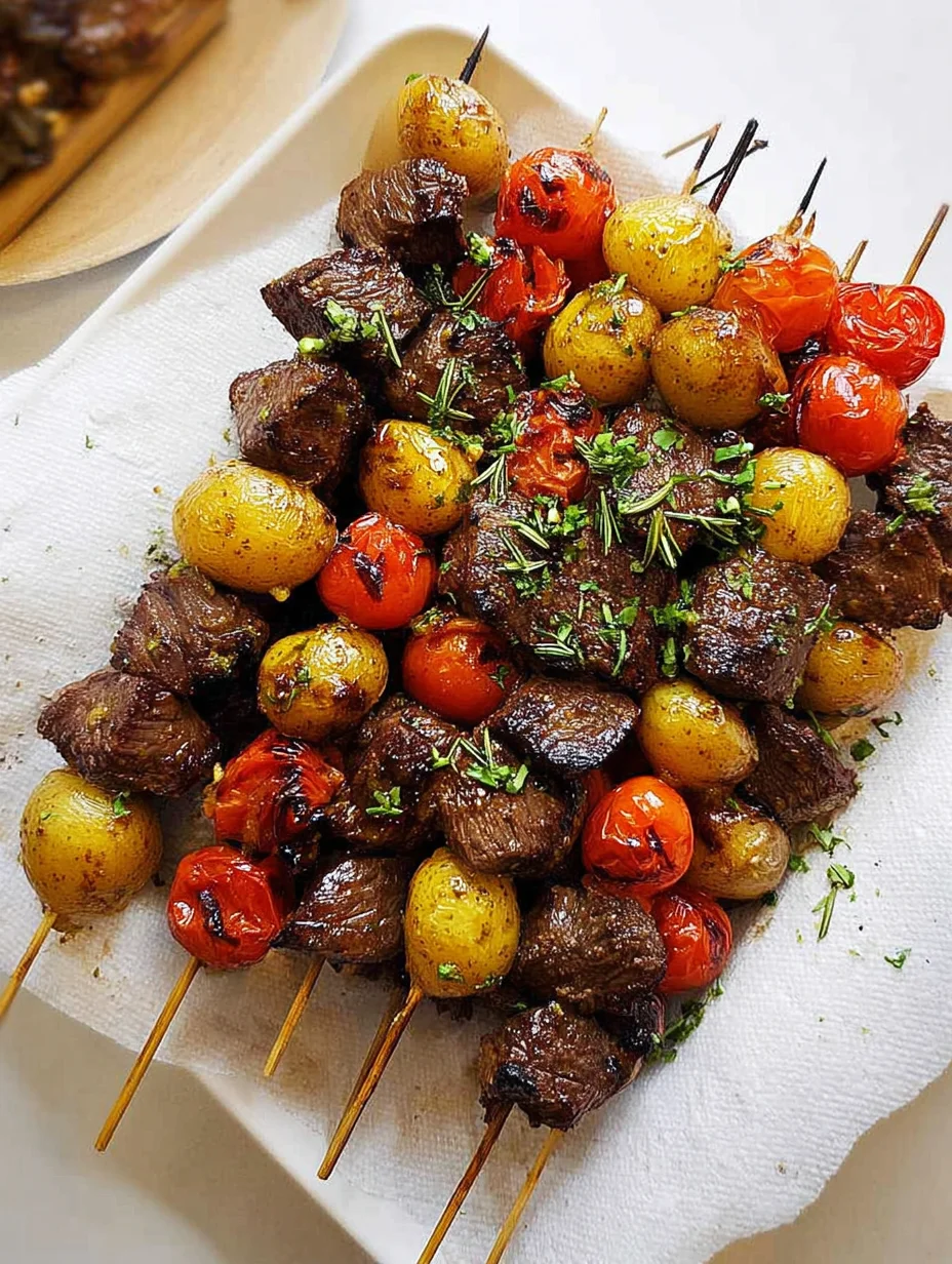 Rosemary Garlic Steak Kebabs