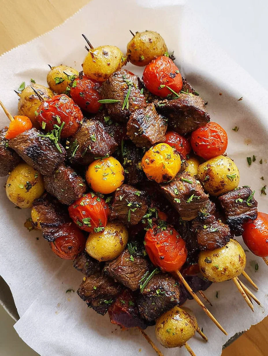 Rosemary Garlic Steak Kebabs